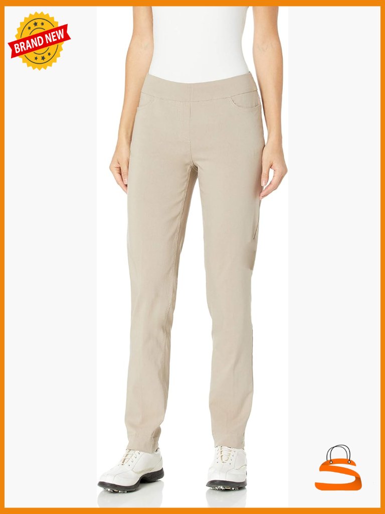 Women's Pull-On Straight Leg Pants With Pockets Tummy Control